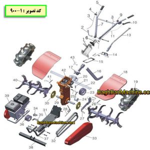 نقشه فنی بدنه تیلر کولتیواتوربنزینی 900 کد تصویر 1-900